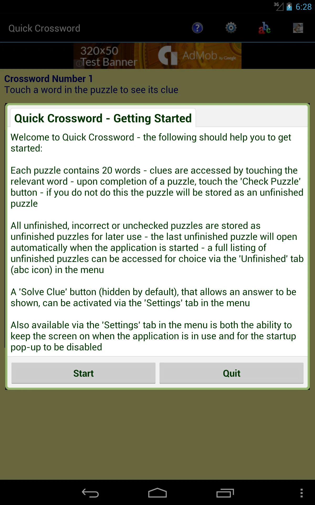 Quick Crossword screenshot